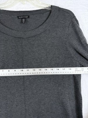 Eileen Fisher Medium Tencel Sweater Dress Gray Long Sleeve *FlawRead*
