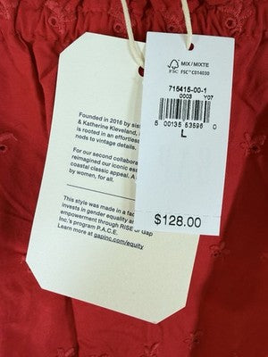 Gap × DÔEN Eyelet Shift Mini Dress Large Women Red Sleeveless Short Doen New
