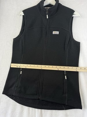 Orvis Sweater Fleece Vest Medium Womens Black Full Zip