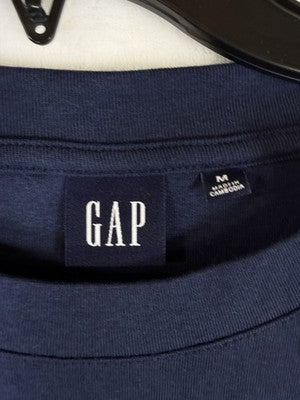 Gap Ruched Mini Dress Medium Short Sleeve Navy Blue Knit Womens Cotton Modal New