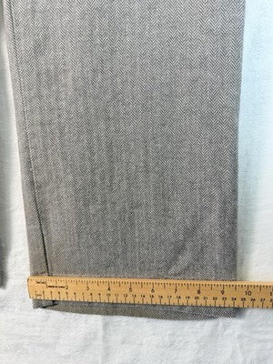 LL Bean Classic Fit Trousers 12 Petite Womens Pants 12P Lined Beige Herringbone