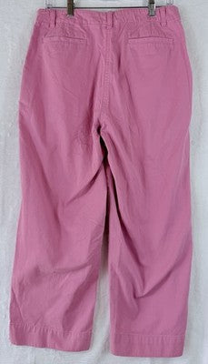 LL Bean Chino Pants Womens 12 Pink High Rise 100% Cotton Vintage