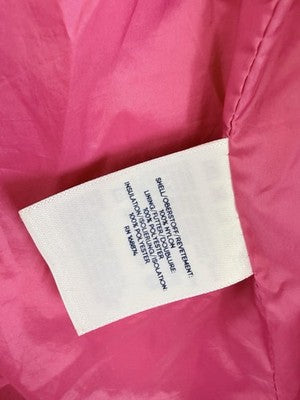 Lands End Girls Jacket XL Puffer Coat Pink Hooded Full Zip