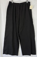 Habitat Clothes To Live In XL Cropped Pants 100% Linen Women Black Lagenlook New