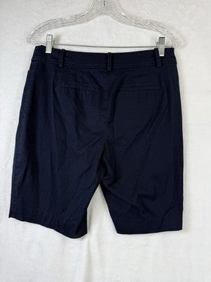 Talbots Perfect Shorts 6 Petite 6P Navy Blue Womens Bermuda Cotton Stretch