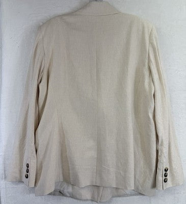 Alex Marie Blazer 18 Linen Blend Beige Womens Double Breasted Jacket