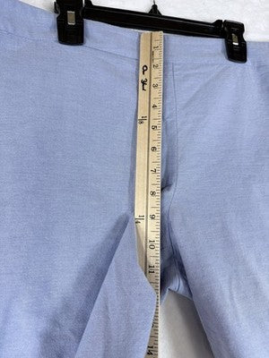 Talbots Chatham Crop Pants 10 Petite Women Scalloped Hem Blue Cotton Stretch 10P