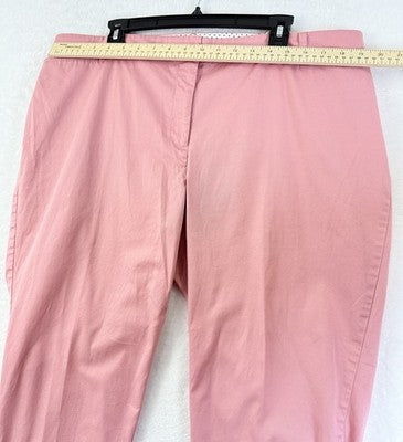 Talbots Perfect Crop Pants 18W Petite Pink Plus Size Womens 18WP Button Hem