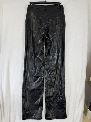 H&M Divided Faux Leather Pants 2 Straight Leg Womens H And M HM