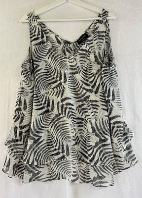 Lane Bryant Top 16 Sleeveless Leaf Print Blouse Lightweight Plus Size Women