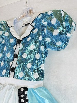 Weissman Dance Costume Child IC 7 8 Girls Soda Shop Rock Blue Dress Dancewear