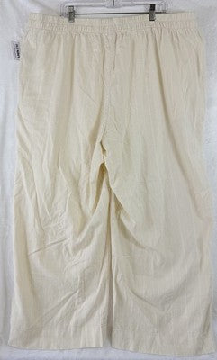 Old Navy Super High Rise Wide Leg Linen Blend Pants 2X Womens Beige New NWT