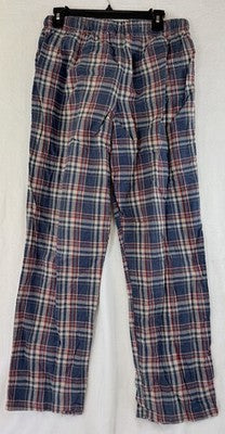 Toad And Co Large Mens Flannel Pajama Pants Shuteye Bottoms Red Plaid Gray Blue