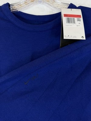 Nike 24.7 Impossibly Soft Crew Neck Large Sweatshirt Blue Mens Long Sleeve New