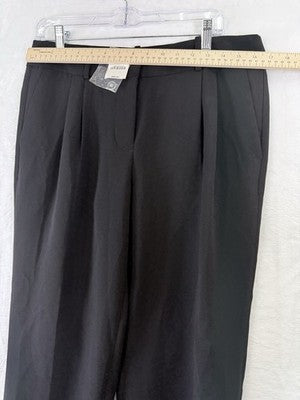 J Crew Crop Pants Women 8 Black Pleated Cropped High Rise New NWT