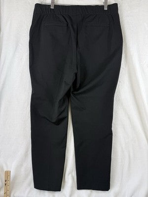 J Jill Pants Large Petite Ponte Slim Leg Black Knit Pull On Pockets Womens