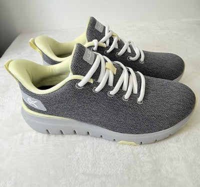 Kuru Shoes Womens 7.5 Wide Flex Via Dove Gray Sneakers Plantar Fasciitis New