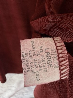 Bettina Riedel Cardigan Large Red Acetate Spandex Slinky Travel Womens