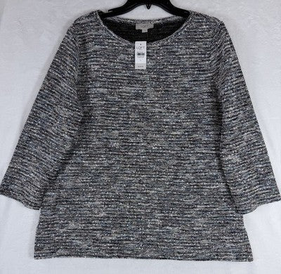 Ann Taylor Loft Top Large Womens 3/4 Sleeve Pullover Textured New NWT