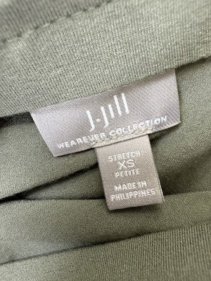 J Jill Wearever XS Petite Knit Skirt Pull On Green Short Stretch XSP
