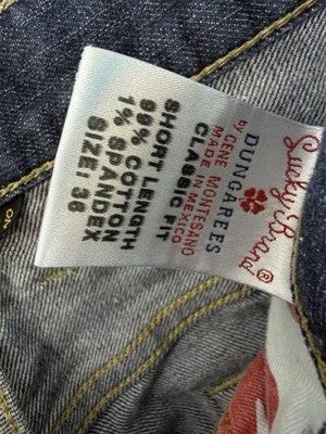 Lucky Brand Jeans Men 36x29 36 Short Relaxed Straight Leg Blue Denim