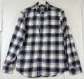 American Eagle Flannel Shirt Medium Mens Blue Plaid Button Down Long Sleeve