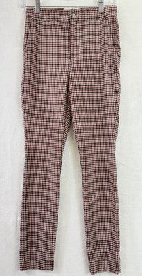 Hollister Ultra High Rise Pants Small Womens Red Blue Check Womens