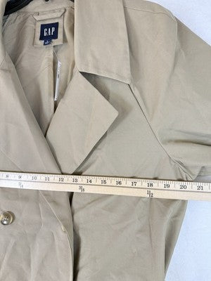 Gap Icon Trench Coat Large Womens Beige Tan Long Belt Jacket New NWT
