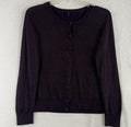 Talbots Cardigan Sweater Medium Purple Metallic Long Sleeve Jewel Buttons Womens