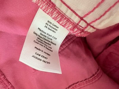 Talbots Velvet Straight Leg Pants 16 Petite Curvy Pink High Waist Women 16P