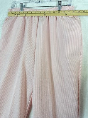 Blair Women’s Clothing Jacket Pants Large Petite Pink Seersucker Outfit Lot Set