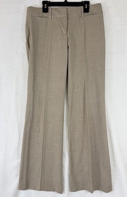 Ann Taylor Loft Marisa Trouser 4 Petite Linen Blend Beige 4P Womens Straight Leg