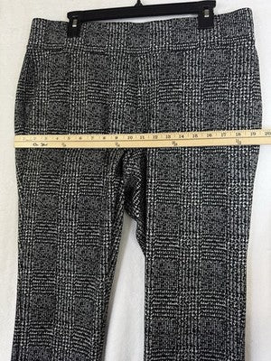 Lands End Starfish Leggings Large Womens Black White Print Pull On