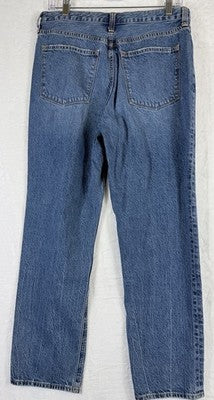 J Crew Slim Boyfriend Jeans 28 Blue Womens Straight Leg Button Fly 100% Cotton