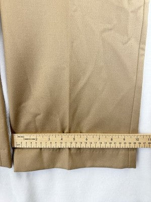 Talbots Windsor Pants 14 Petite Italian Flannel Beige Tan Wool Straight Leg