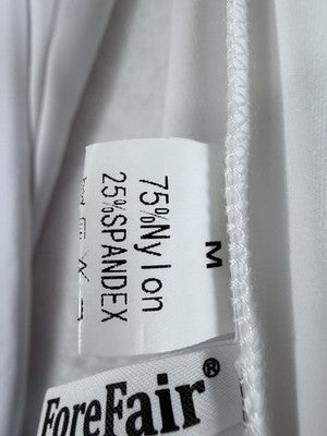 Forefair Backless Top White Long Sleeve Medium Womens Open Back