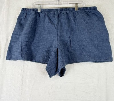 Gap Cotton Gauze Easy Shorts XL Womens Blue Pull On 3.5” New NWT