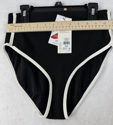 Calia Swim Bottom Small Black High Rise Tipped Womens Tankini Swimwear New NWT