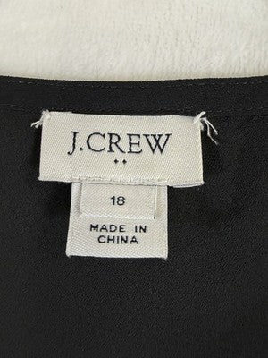 J Crew Top 18 Womens Black Sleeveless Ruffle Sleeve Lightweight