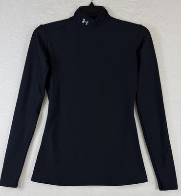 Under Armour Cold Gear Womens Medium Mock Neck Top Shirt Black ColdGear