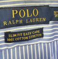Ralph Lauren Polo Slim Fit Easy Care Button Up Shirt 15.5 39 Men’s Blue Stripe