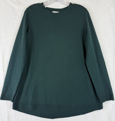J Jill Sweater Green Small Cotton Blend Top Long Sleeve Womens