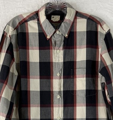 J Crew Sunwashed Oxford Shirt Medium Mens Button Up Long Sleeve