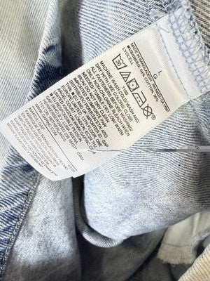 Gap UltraSoft Denim Mini Dress Large Womens Sleeveless Jean Blue Cloud Wash New