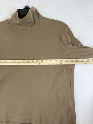 Uniqlo Turtleneck Large Womens Long Sleeve Shirt Knit Beige Tan