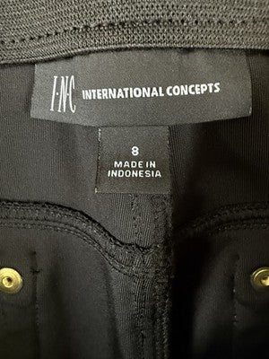 Inc International Concepts Pants 8 Black Velour Velvet Stretch Skinny Womens