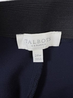 Talbots Ponte Pants 24W Navy Blue Pull On Knit Plus Size Womens