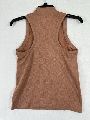 Calia XS Top Seamless Workout Sleeveless Mock Neck Dark Orange Women Gym NWT