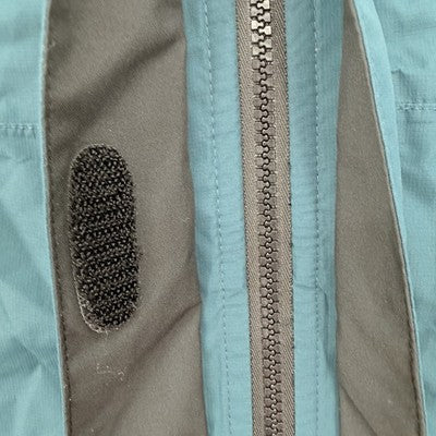 LL Bean Womens Rain Jacket Small Blue Green Hooded Coat Raincoat Packable