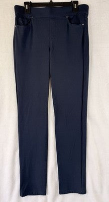 Gloria Vanderbilt Avery Pull On Jeans 12 Average Navy Blue Knit Stretch Womesn